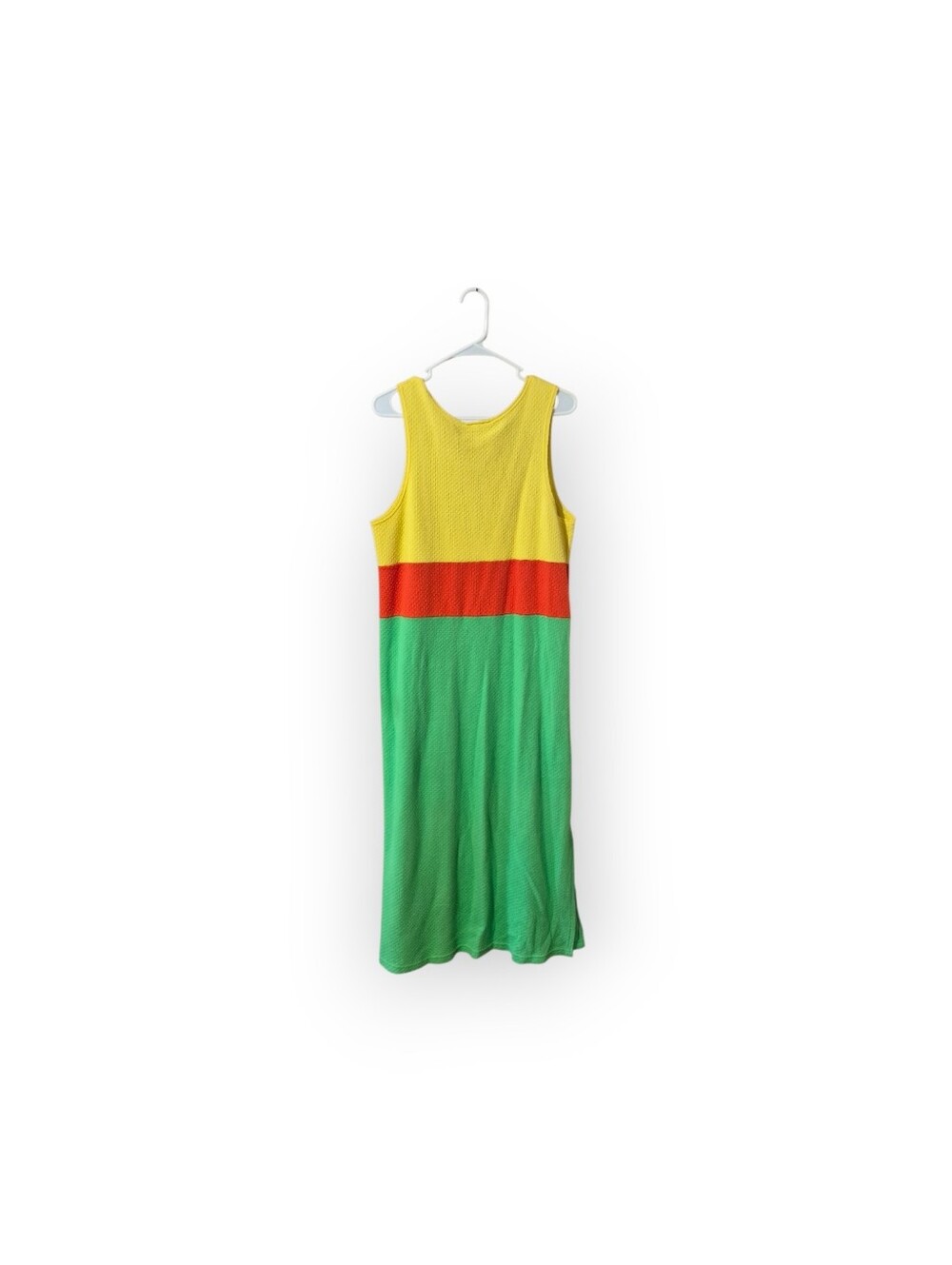 Delicates Spa Colorblock Sleeveless Dress in Yellow, Red & Green
